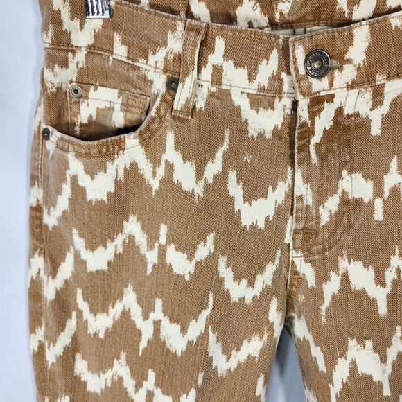 7 for all mankind Anthropologie Tan White Cropped Skinny 5 Pocket Jeans Siz3 27 - Picture 3 of 16